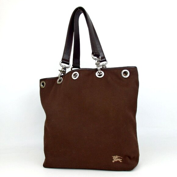 Authentic BURBERRY BLUE LABEL reversible Tote Bag canvas/leather - Picture 1 of 11